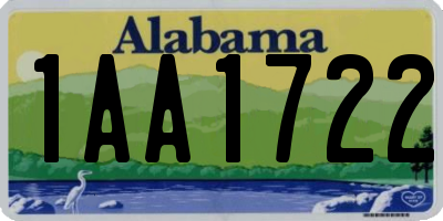 AL license plate 1AA1722