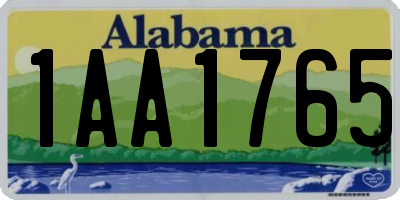 AL license plate 1AA1765