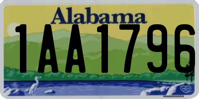 AL license plate 1AA1796