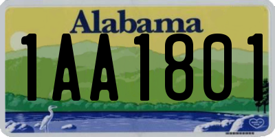AL license plate 1AA1801