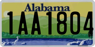 AL license plate 1AA1804