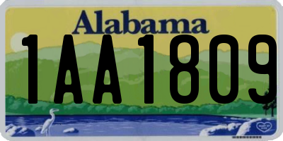 AL license plate 1AA1809