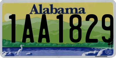 AL license plate 1AA1829