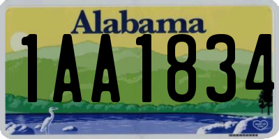 AL license plate 1AA1834