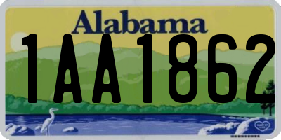 AL license plate 1AA1862