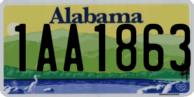 AL license plate 1AA1863
