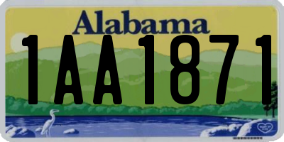 AL license plate 1AA1871