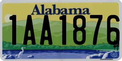 AL license plate 1AA1876