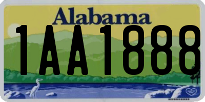 AL license plate 1AA1888
