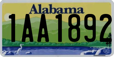 AL license plate 1AA1892
