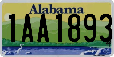 AL license plate 1AA1893