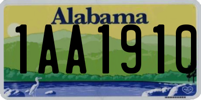 AL license plate 1AA1910