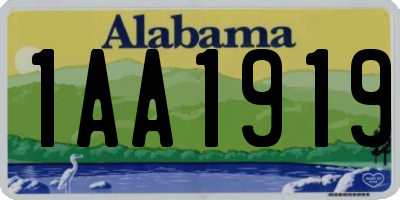 AL license plate 1AA1919