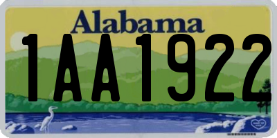 AL license plate 1AA1922