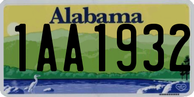AL license plate 1AA1932