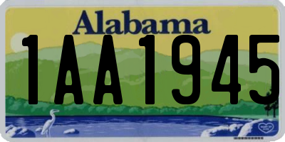 AL license plate 1AA1945