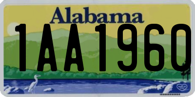 AL license plate 1AA1960