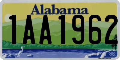 AL license plate 1AA1962