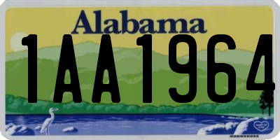 AL license plate 1AA1964