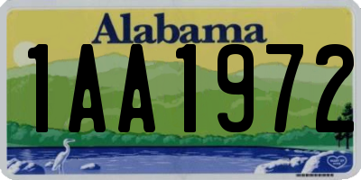 AL license plate 1AA1972