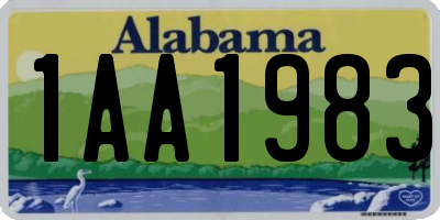 AL license plate 1AA1983