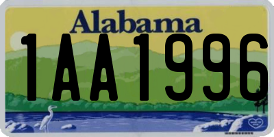 AL license plate 1AA1996