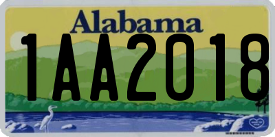 AL license plate 1AA2018