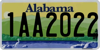 AL license plate 1AA2022
