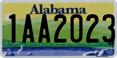 AL license plate 1AA2023