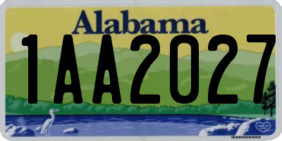 AL license plate 1AA2027