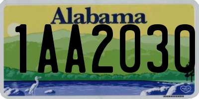 AL license plate 1AA2030