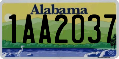 AL license plate 1AA2037