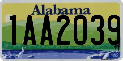 AL license plate 1AA2039