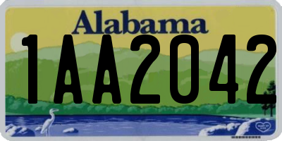 AL license plate 1AA2042