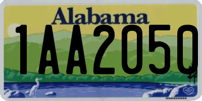 AL license plate 1AA2050