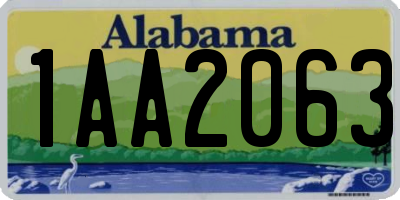 AL license plate 1AA2063