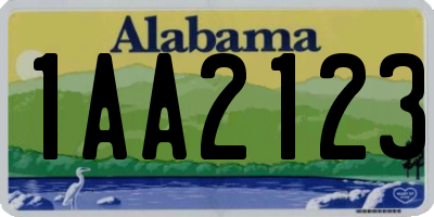 AL license plate 1AA2123