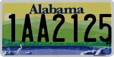 AL license plate 1AA2125