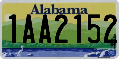 AL license plate 1AA2152