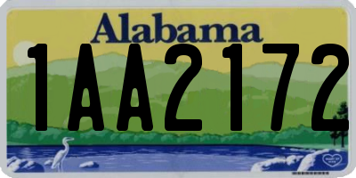 AL license plate 1AA2172