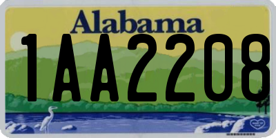 AL license plate 1AA2208