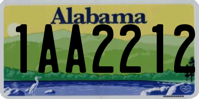 AL license plate 1AA2212