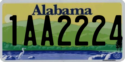AL license plate 1AA2224