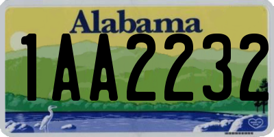 AL license plate 1AA2232
