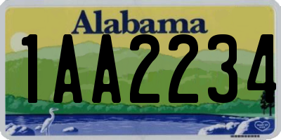 AL license plate 1AA2234