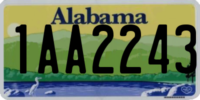 AL license plate 1AA2243