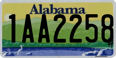 AL license plate 1AA2258