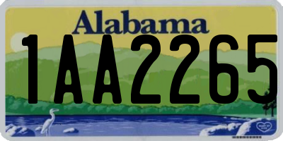 AL license plate 1AA2265