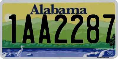 AL license plate 1AA2287