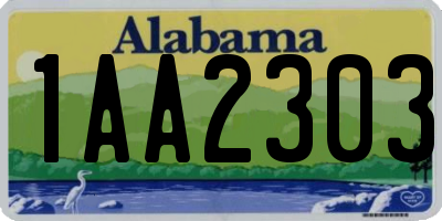 AL license plate 1AA2303